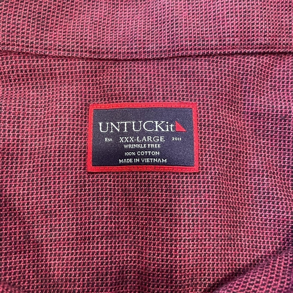 Untuckit maroon button down long sleeve shirt XXXL - Picture 3 of 6